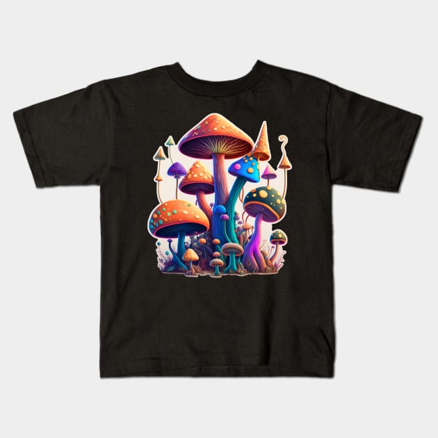 Magic Mushrooms - Light Scene Kids T-Shirt by TheJadeCat